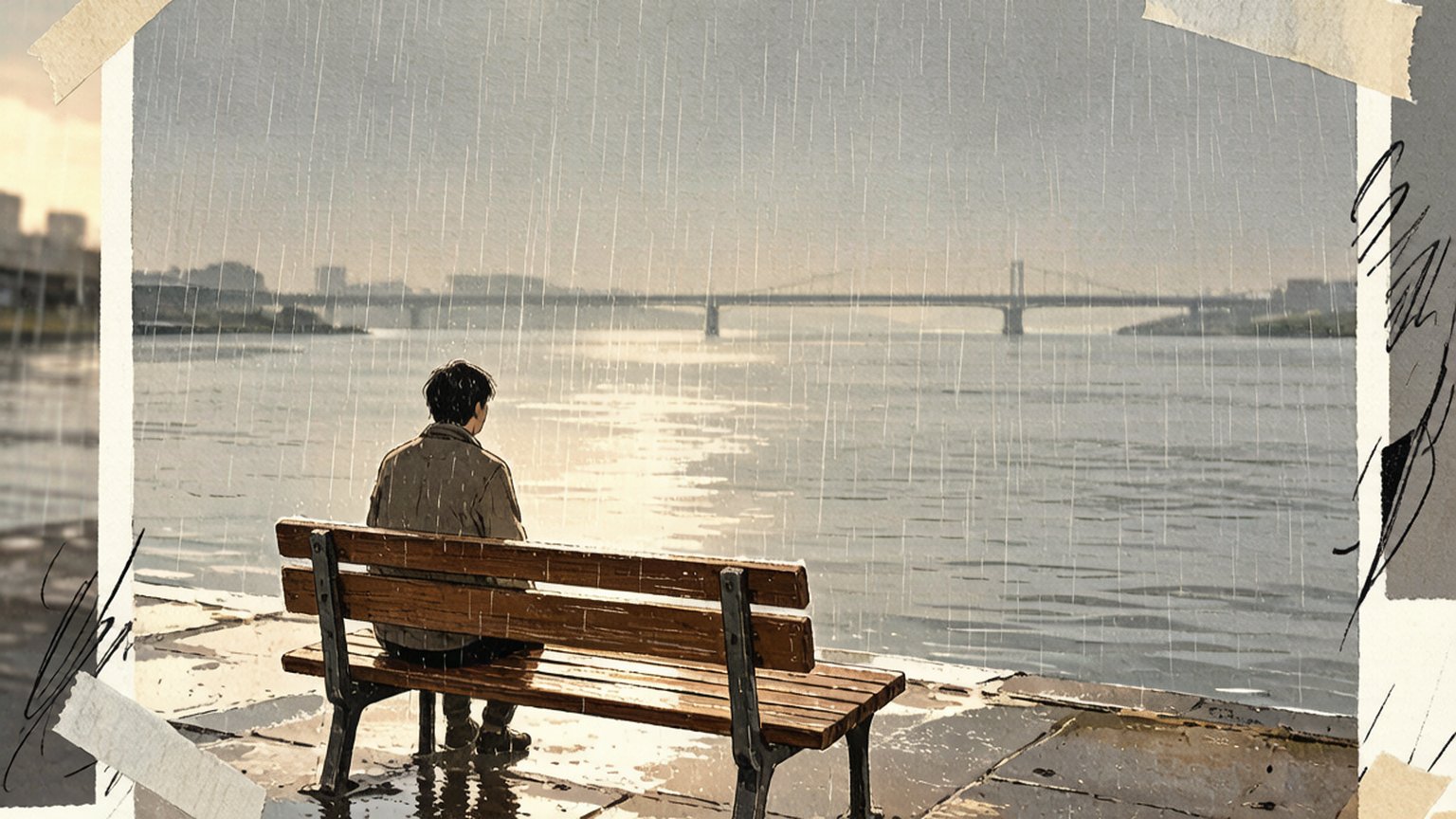 辞职后的第一场雨，我坐在江边没撑伞